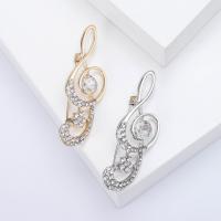 Zinc Alloy Brooches with Rhinestone Music Note plated fashion jewelry & Unisex nickel lead & cadmium free Sold By PC