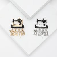 Zinc Alloy Brooches Sewing Machine plated vintage & fashion jewelry & for woman & enamel nickel lead & cadmium free Sold By PC