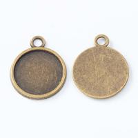 Zinc Alloy Pendant Cabochon Setting Flat Round plated vintage & DIY nickel lead & cadmium free Inner Approx 18mm Sold By PC