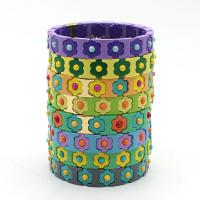 Zinc Alloy armbånd, med Elastiktråd & Resin, Flower, ovntørrende lak, mode smykker & Boheme stil & for kvinde, flere farver til valg, nikkel, bly & cadmium fri, Indvendig diameter:Ca. 55mm, Solgt af PC