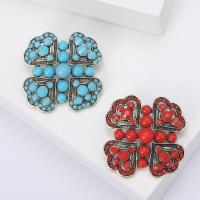 Zinc Alloy Brooches with Resin Flower antique gold color plated vintage & fashion jewelry & for woman nickel lead & cadmium free Sold By PC