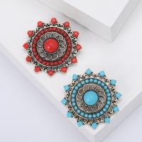 Zinc Alloy Brooches with Resin Flower antique gold color plated vintage & fashion jewelry & for woman & hollow nickel lead & cadmium free Sold By PC