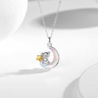 925 Sterling Silver Necklaces with Lampwork with 1.97inch extender chain fashion jewelry & for woman nickel lead & cadmium free Length Approx 15.74 Inch Sold By PC