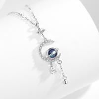 Cubic Zircon Micro Pave 925 Sterling Silver Necklace with Lampwork with 1.97inch extender chain fashion jewelry & micro pave cubic zirconia & for woman nickel lead & cadmium free Length Approx 15.74 Inch Sold By PC