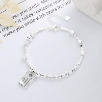 925 Sterling Silver Bangle Bracelet with 1.18inch extender chain bright silver color plated fashion jewelry & for woman nickel lead & cadmium free Length Approx 6.3 Inch Sold By PC