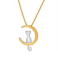 Titanium Steel Necklace, with 1.97inch extender chain, plated, fashion jewelry & for woman, golden, 18x26mm, Length:Approx 15.75 Inch, Sold By PC