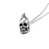 Titanium Steel Necklace, Skull, polished, fashion jewelry & different styles for choice & for man, 50.69x23.15mm, Length:60 cm, Sold By PC