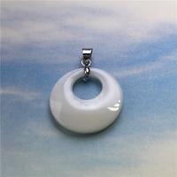 Natural White Shell Pendants, Flat Round, DIY & hollow, white, 20x3.80mm, Sold By PC
