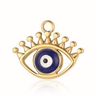 Evil Eye Pendants, Titanium Steel, with turquoise, gold color plated, fashion jewelry & DIY & different styles for choice & micro pave cubic zirconia & enamel, more colors for choice, Sold By PC