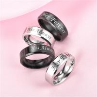 Prst prsten z nerezové oceli, 201 Stainless Steel, módní šperky & unisex & různé velikosti pro výběr & různé designy pro výběr, více barev na výběr, nikl, olovo a kadmium zdarma, 6MM, Prodáno By PC