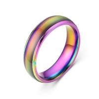 Anel de dedo de aço inoxidável, 201 Inox, joias de moda & unissex & tamanho diferente para a escolha, Mais cores pare escolha, níquel, chumbo e cádmio livre, 6MM, vendido por PC