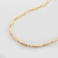 Messing Chain halskæde, 14K forgyldt, Unisex, guld, Længde Ca. 48.8 cm, Solgt af PC
