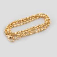 Collar de cadena de latón, metal, chapado en oro de 14 K, unisexo & diverso tamaño para la opción, dorado, Vendido por UD
