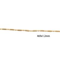 Brass Chain Necklace, 14K gold plated, Unisex, gold, Length:Approx 46.9 cm, Sold By PC