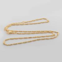 Brass Chain Necklace, 14K gold plated, Unisex, gold, Length:Approx 48.7 cm, Sold By PC