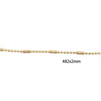 Collier chaîne en laiton, Plaqué d'or 14K, unisexe, Or, Longueur Environ 48.2 cm, Vendu par PC