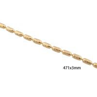 Brass Chain Necklace, 14K gold plated, Unisex, gold, Length:Approx 47.1 cm, Sold By PC