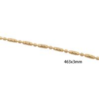 Brass Chain Necklace, 14K gold plated, Unisex, gold, Length:Approx 46.3 cm, Sold By PC