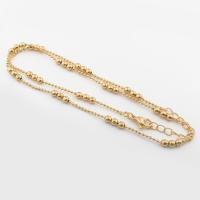 Brass Chain Necklace, 14K gold plated, Unisex, gold, Length:Approx 47.4 cm, Sold By PC