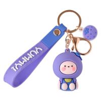 Tibetan Style Key Clasp, Soft PVC, with Tibetan Style, Pig, cute & Unisex & different styles for choice, more colors for choice, Sold By PC