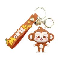 Tibetan Style Key Clasp, Soft PVC, with Tibetan Style, Monkey, cute & Unisex, more colors for choice, Sold By PC