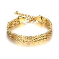 Stainless Steel Jewelry Bracelet 304 Stainless Steel with 5CM extender chain plated Unisex gold Length Approx 17.5 cm Sold By PC