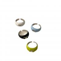 Zink Alloy Finger Ring, plated, för kvinna & emalj, fler färger för val, Säljs av PC