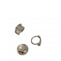 Zink Alloy Finger Ring, plated, olika stilar för val & Micro Pave rhinestone & för kvinna, silver, Säljs av PC