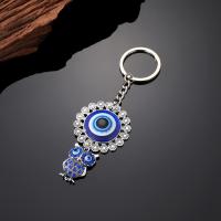 Tibetan Style Key Clasp, evil eye pattern & different styles for choice & with rhinestone, nickel, lead & cadmium free, Sold By PC