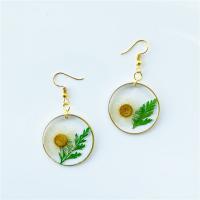 Resin Earring with Brass fashion jewelry & epoxy gel 30mm Approx Sold By Lot