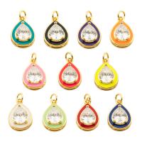 Cubic Zirconia Brass Pendants, Star, gold color plated, fashion jewelry & for woman & enamel & with cubic zirconia, more colors for choice, 17x12x5mm, Hole:Approx 4mm, Sold By PC