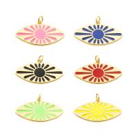 Evil Eye Pendants, Brass, gold color plated, fashion jewelry & DIY & evil eye pattern & enamel, more colors for choice, 18x30x1.50mm, Hole:Approx 4mm, Sold By PC