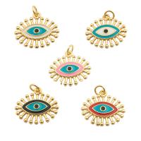 Evil Eye Pendants, Brass, gold color plated, fashion jewelry & DIY & evil eye pattern & enamel, more colors for choice, 21x20x2mm, Hole:Approx 3mm, Sold By PC