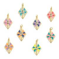 Cubic Zirconia Micro Pave Brass Pendant, gold color plated, fashion jewelry & DIY & different size for choice & micro pave cubic zirconia & enamel, more colors for choice, Hole:Approx 3mm, Sold By PC