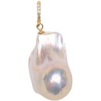 Pendentifs perles d'eau douce, perle, avec Argent sterling 925, pepite, Placage, DIY & pavé de micro zircon, plus de couleurs à choisir, 13-14mm, Vendu par PC