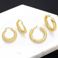 Messing Huggie Hoop Earring, plated, mode sieraden & verschillende ontwerpen voor de keuze, goud, nikkel, lood en cadmium vrij, Verkocht door pair