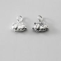 925 Sterling Silver Pendant Cat Antique finish DIY Sold By PC