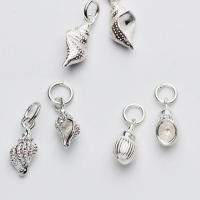 925 Sterling Silver Pendant Conch plated DIY silver color Sold By PC