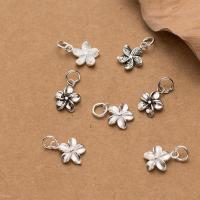 925 Sterling Silver Pendant, Flower, plated, DIY, more colors for choice, 13x10x2mm, Sold By PC