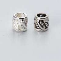 925 Sterling Silver Beads Column plated DIY Inner Approx 2.8mm Sold By PC