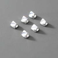 Spacer Beads Jóias, 925 prata esterlina, Triângulo, banhado, DIY, prateado, Buraco:Aprox 1.2mm, vendido por PC