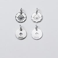 925 Sterling Silver Pendant, plated, DIY, more colors for choice, 11mm, Sold By PC