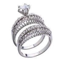 Zinc Alloy prst prsten, Zinek, á, různé styly pro výběr & pro ženy, stříbro, Prodáno By PC