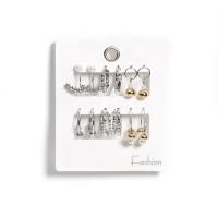 Zinc Alloy Drop Earrings with Plastic Pearl Unisex & with rhinestone nickel lead & cadmium free Sold By Set