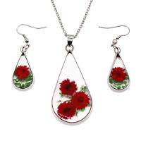 Resin Jewelry Sets with Zinc Alloy 2 pieces & Unisex & epoxy gel Length Approx 45 cm Approx Sold By Lot