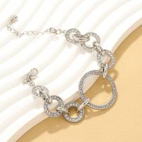 Zinc Alloy Bracelet with 5cm extender chain plated fashion jewelry & for woman & with rhinestone nickel lead & cadmium free Length Approx 17 cm Sold By PC