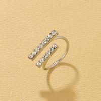Zinc Alloy Finger Ring plated fashion jewelry & for woman & with rhinestone nickel lead & cadmium free 1.75cm Sold By PC