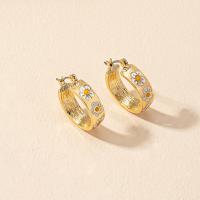 Zinc Alloy Drop Earrings gold color plated fashion jewelry & for woman & enamel nickel lead & cadmium free Sold By Pair