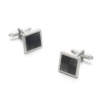 Cufflinks, Brass, Square, silver color plated, 2 pieces & for man, nickel, lead & cadmium free, 16x16mm, Sold By Pair