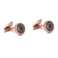 Cufflinks Brass rose gold color plated 2 pieces & for man nickel lead & cadmium free 15mm Sold By Pair